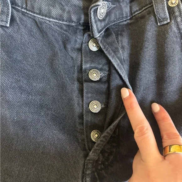 Free People We The Free Black Straight Leg Jeans Size 31 - Picture 6 of 8